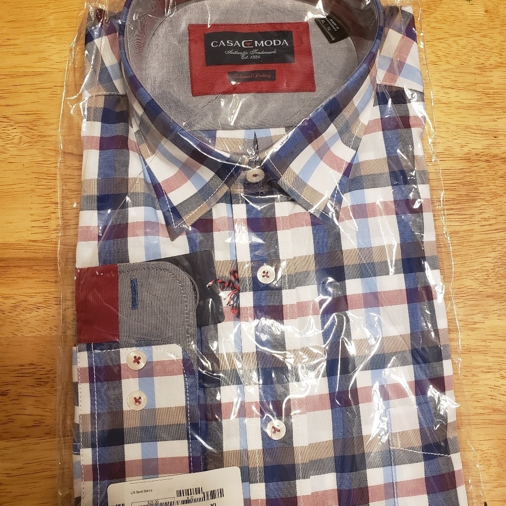 Casa Moda plaid button up
